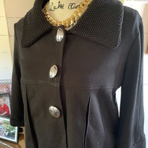 Vintage Short Pleated Black Jacket